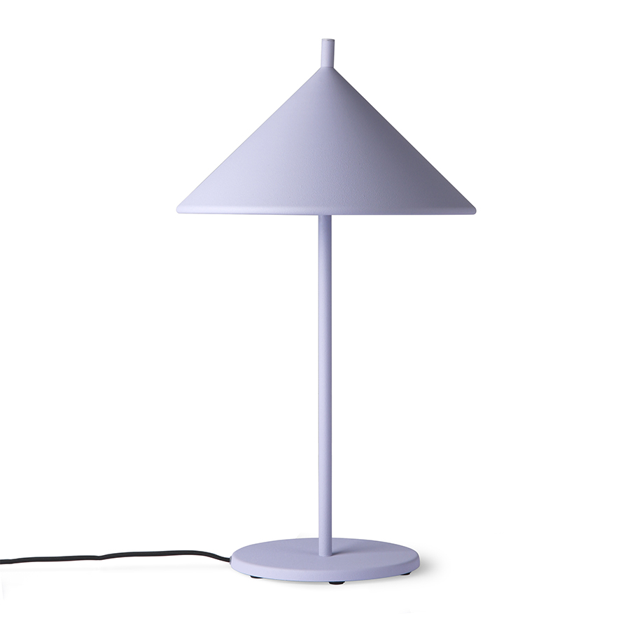 HK Living Metal Triangle Table Lamp M Matt Lilac