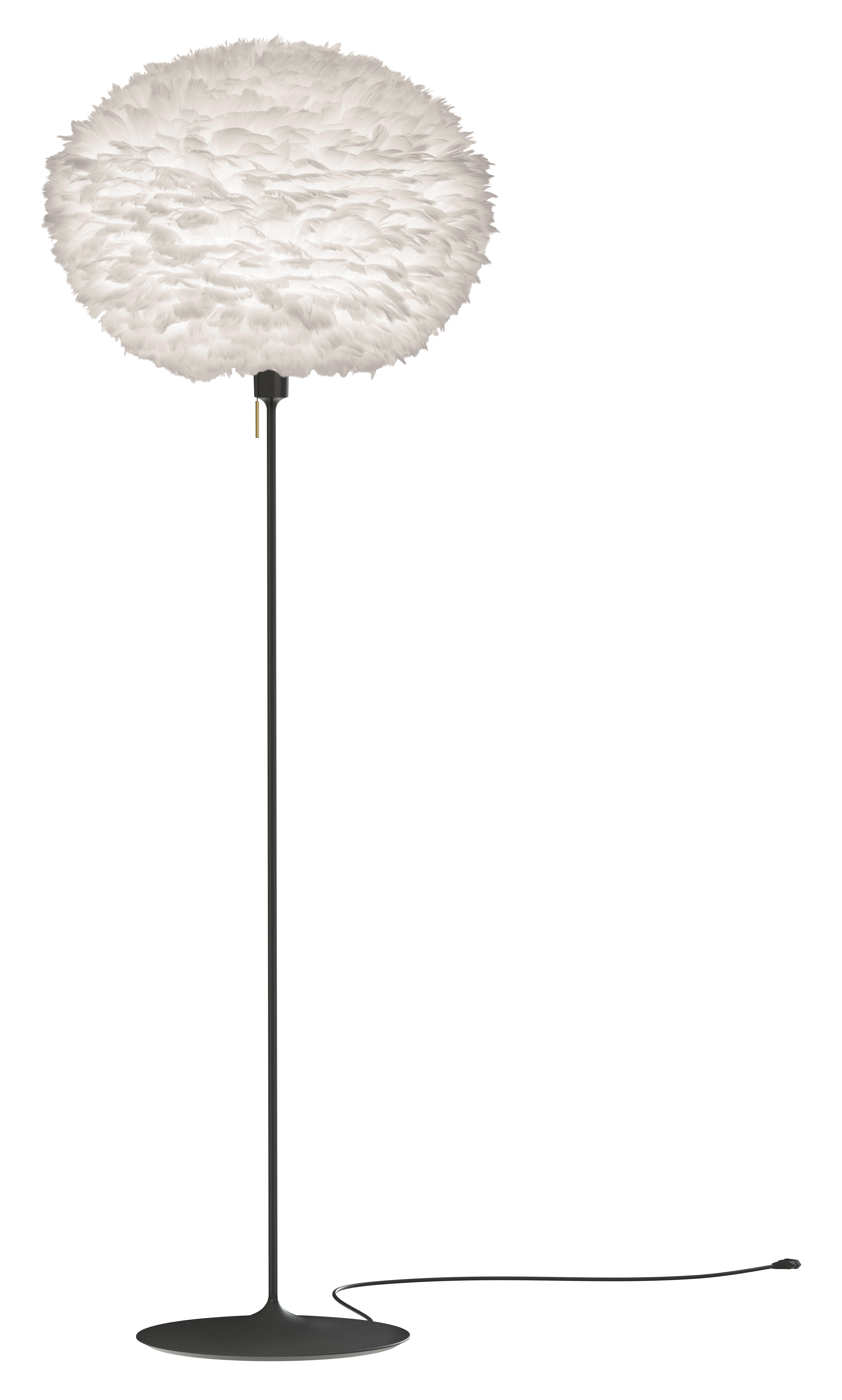 UMAGE Large White Feather Eos Floor Lamp with Black Santé Stand