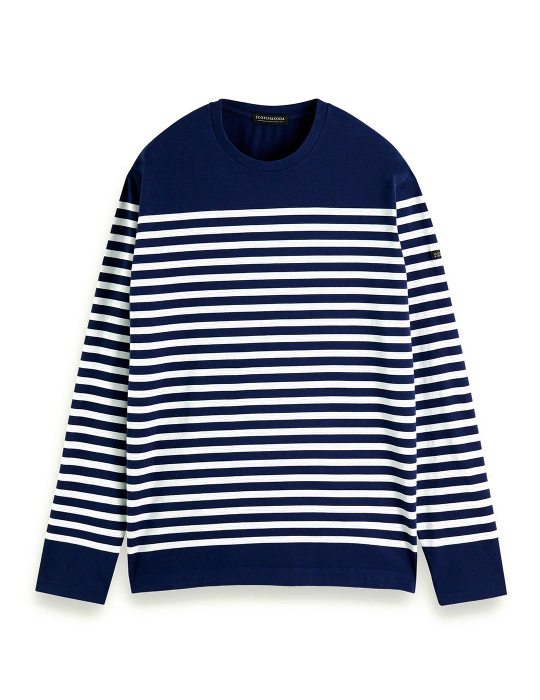 Scotch & Soda Long Sleeve Striped T-Shirt Navy Blue