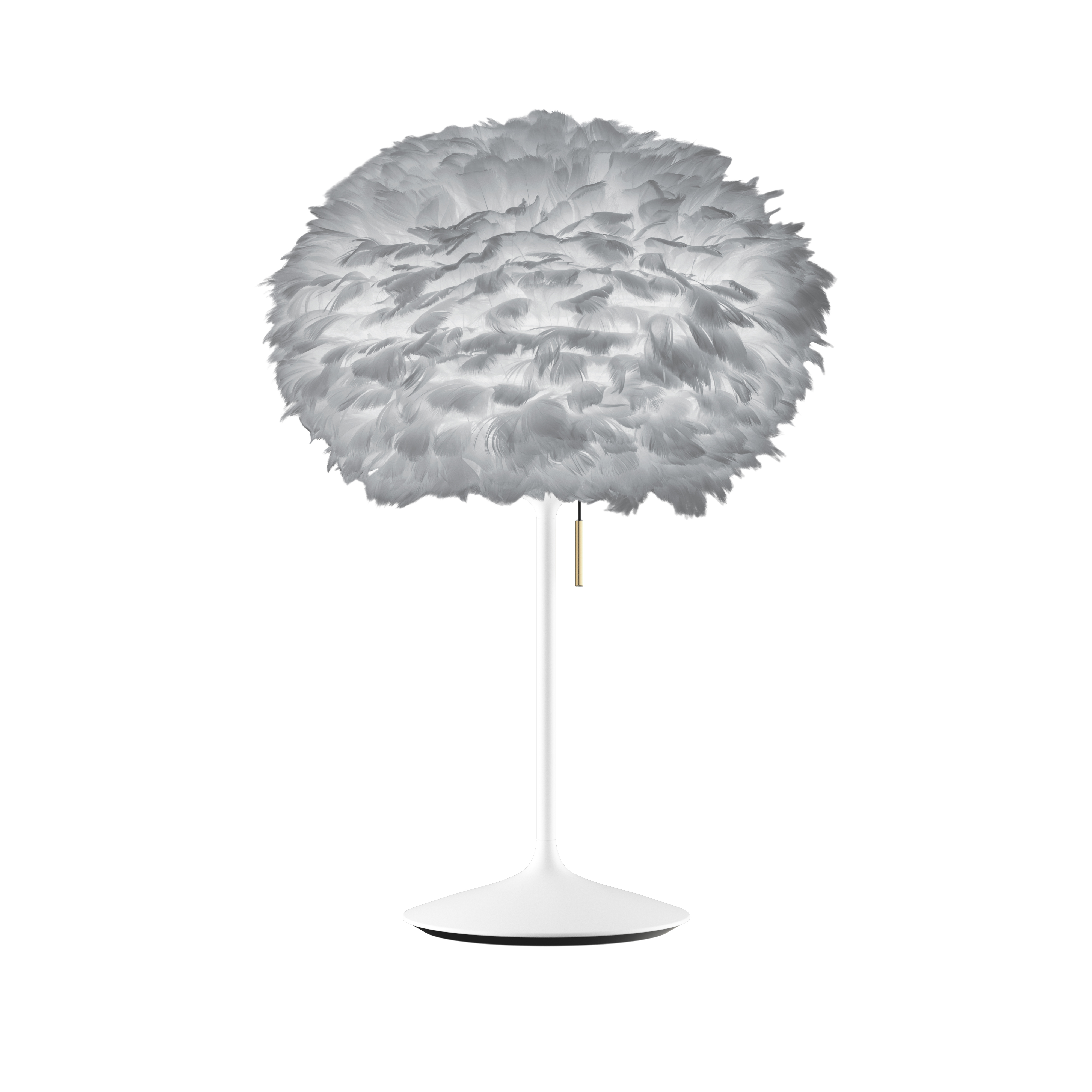 UMAGE Medium Light Grey Feather Eos Table Lamp with White Santé Stand