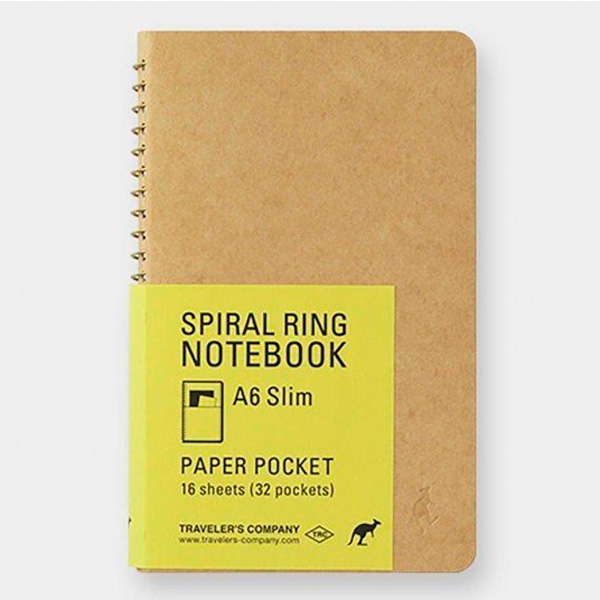 Traveler's Company Spiral Ring Notebook A6 Slim Paper Pocket