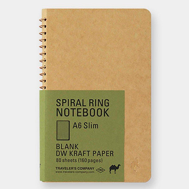 Traveler's Company Spiral Ring Notebook A6 Slim DW Kraft Paper