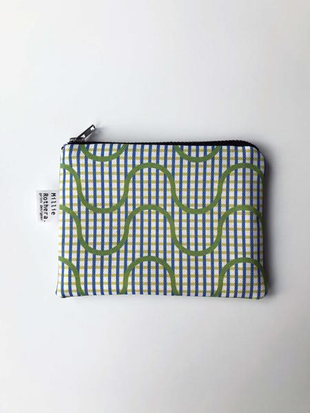 Millie Rothera Coin Purse In Wave Green Print