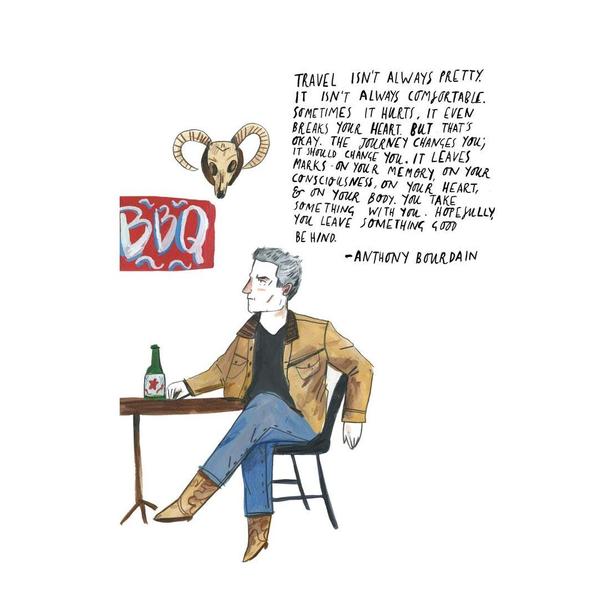 Anthony Bourdain Quote Art Print