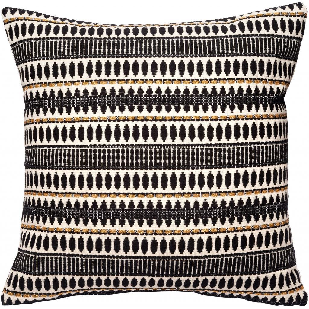 Dagny Black with Gold Lurex Cushion, 65x65 cm