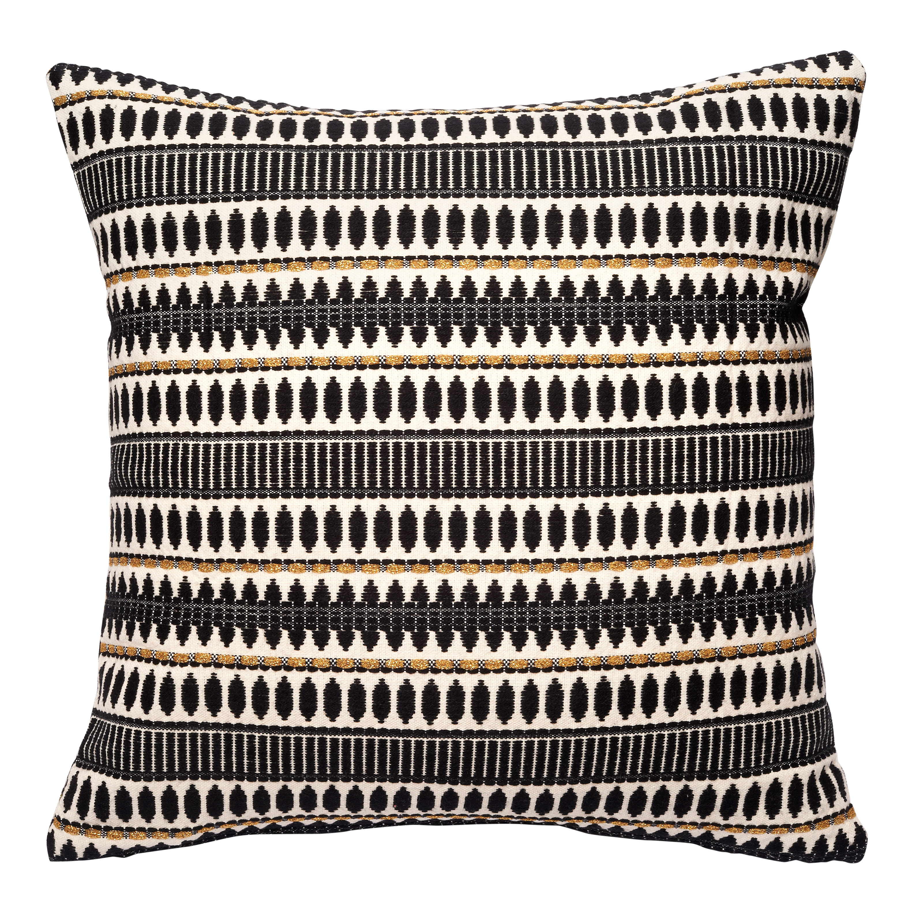 Dagny Black with Gold Lurex Cushion, 50x50 cm