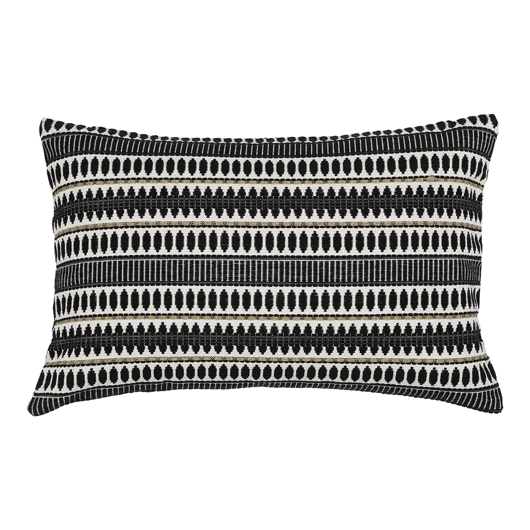 Dagny Black with Gold Lurex Cushion, 40x60 cm