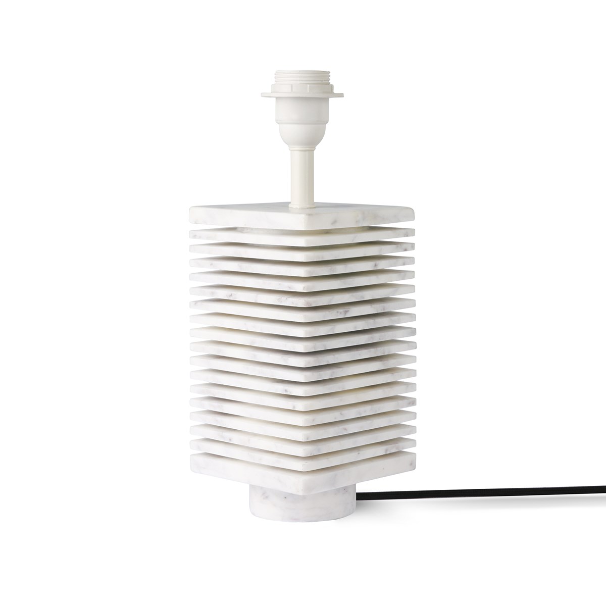 Ribbed Marble Table Lampbase White