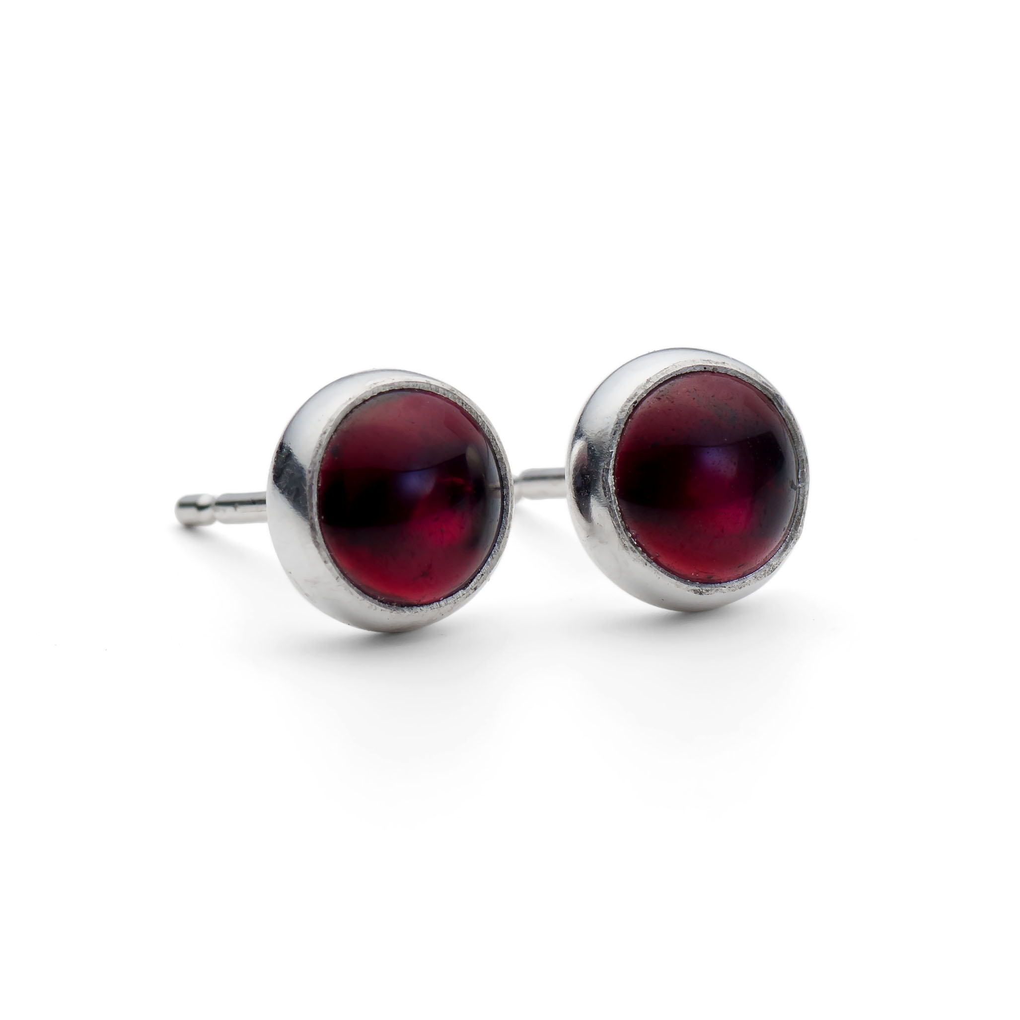 Nebula Garnet 4 Mm Stud Earrings