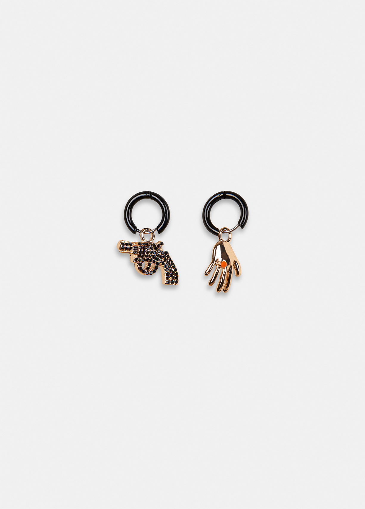 Essentiel Antwerp Black Mini Hoop Earrings