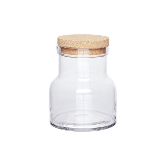 Hubsch Large Storage Glass with Cork Lid