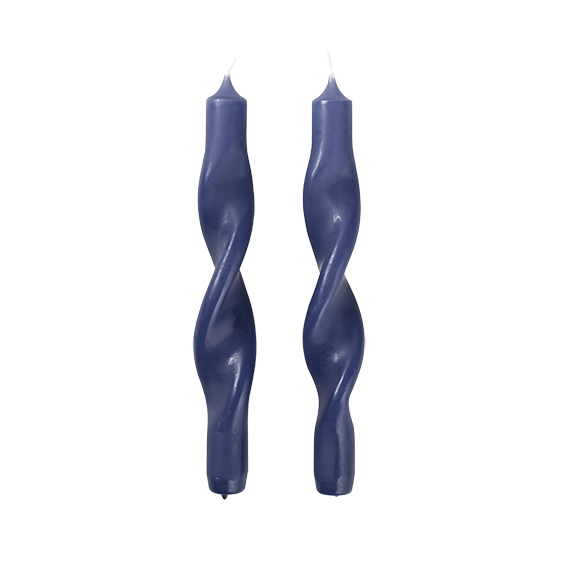 Twisted Candles Baja Blue Pack of 2