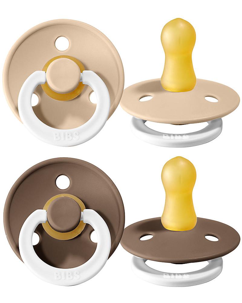 Set Of 2 Bibs Night Pacifiers Ergonomics And Hazelnut And Vanilla Design