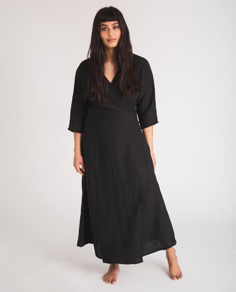 Beaumont Organic SPRING Rachael Linen Dress In Black