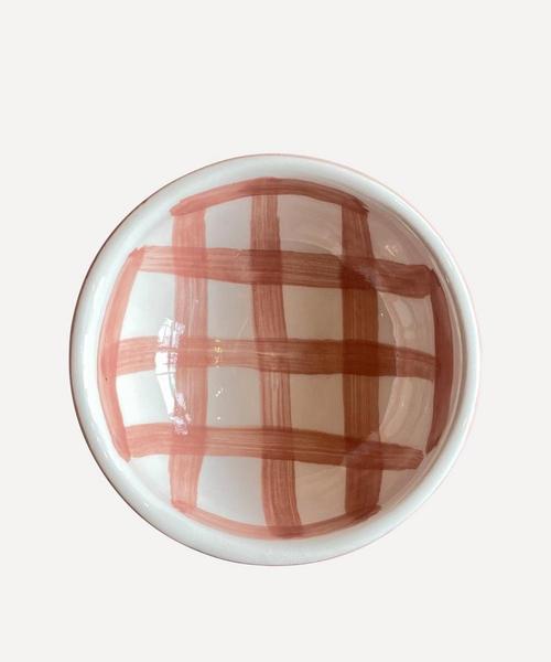 Vaisselle Pink and White Gingham Dip Me Dipping Bowl