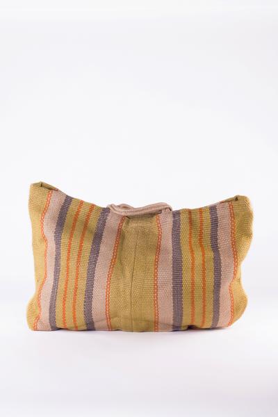 Extra Large Jute Bag Hold All Yellow Stripe