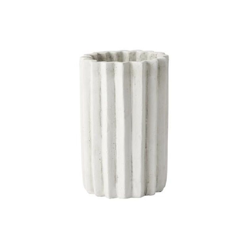 Small Ridged Grey Vase