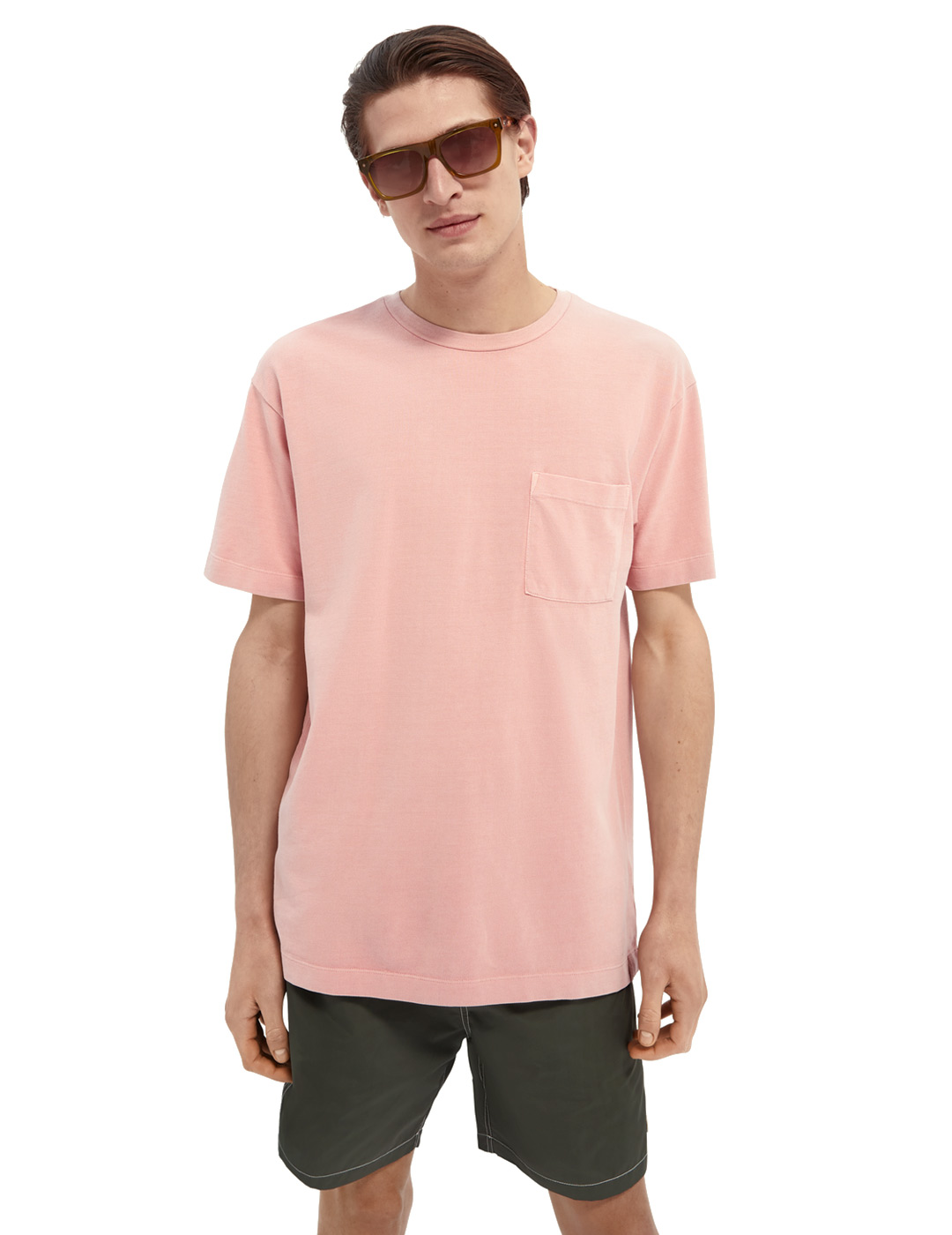 Scotch & Soda Organic Cotton Piqué Pink T-Shirt