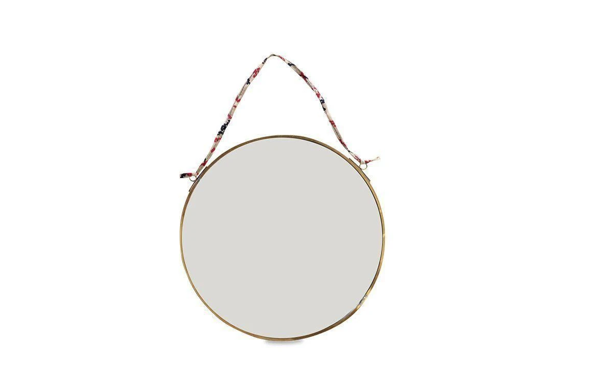 Kiko Small Round Mirror Antique Brass