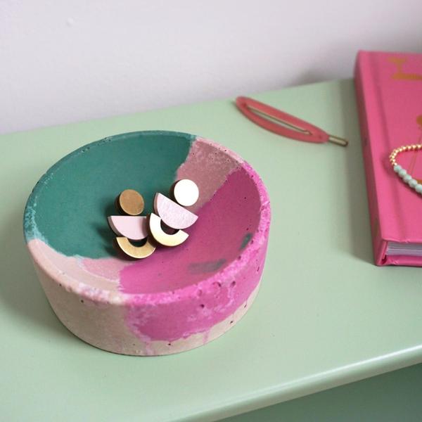 Pink Turquoise Circle Dish