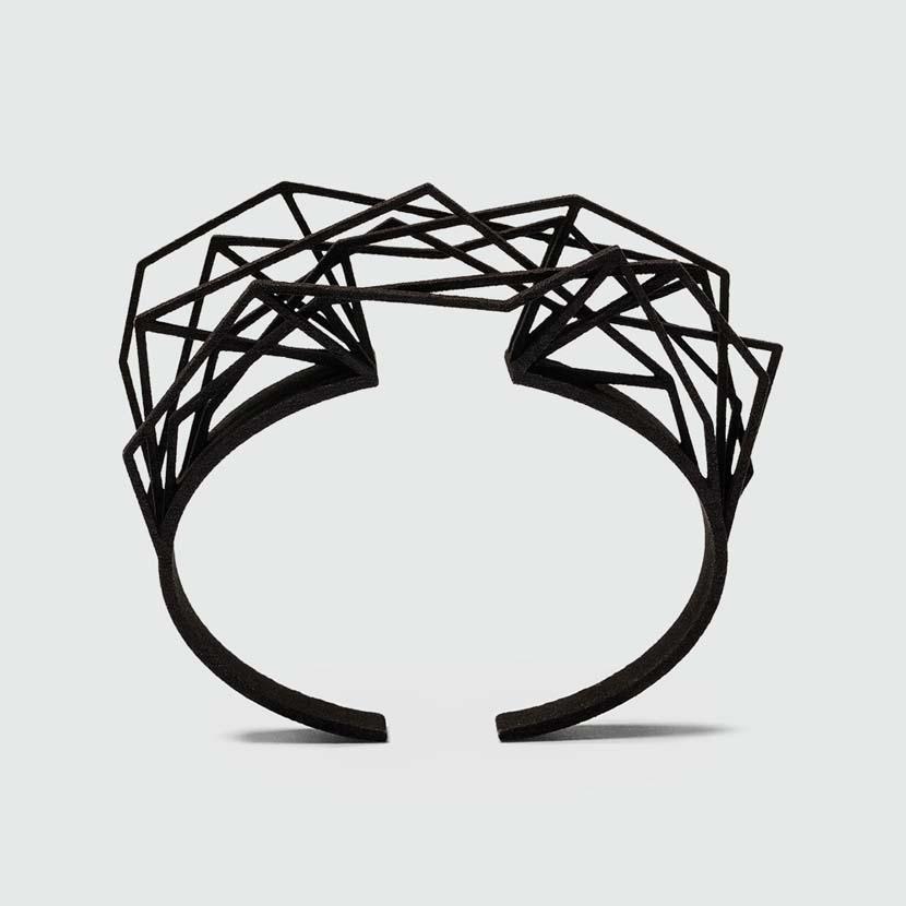RADIAN jewellery Solitaire Cuff Bracelet | Nylon | Black