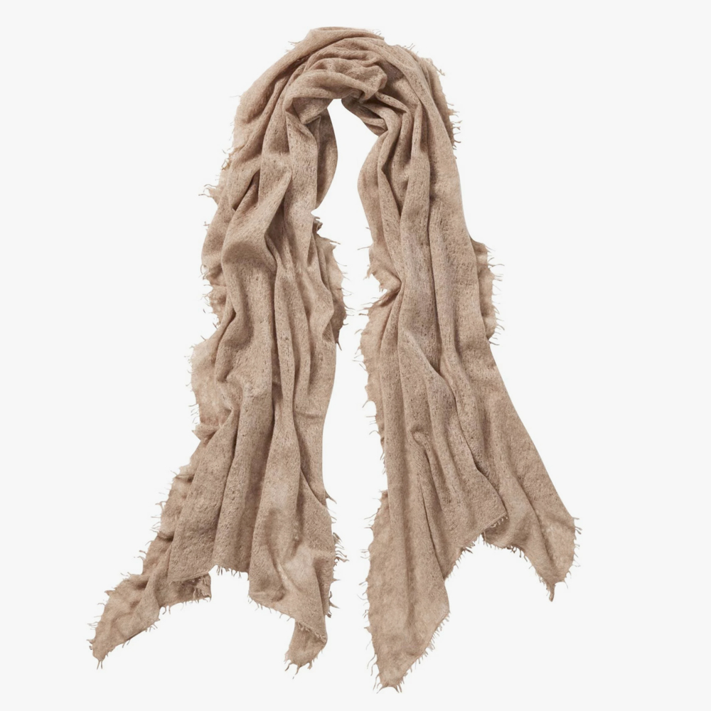 Pur Schoen Hand Felted Cashmere Soft Scarf Taupe + Gift