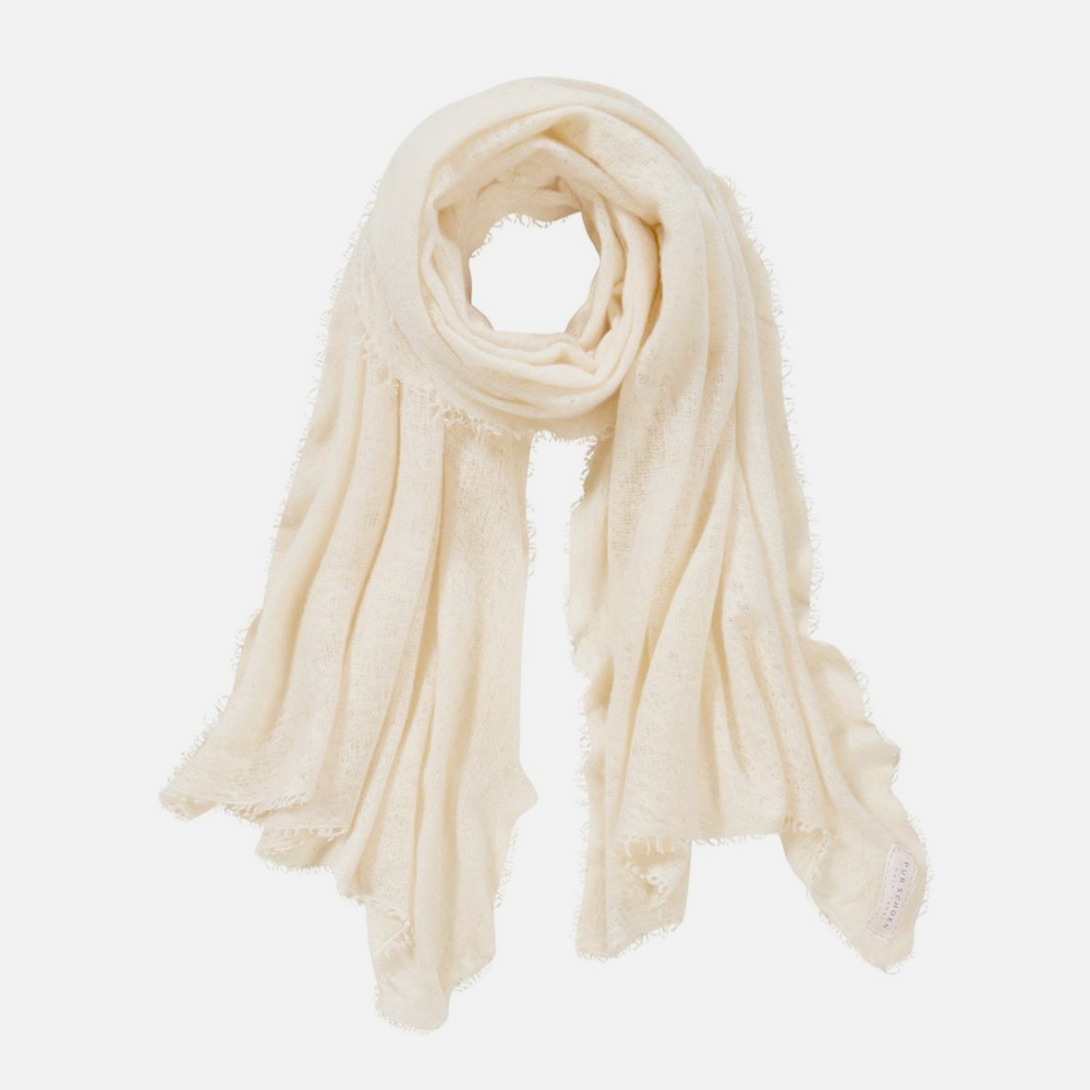 Pur Schoen Hand Felted Cashmere Soft Scarf - Natural + Gift