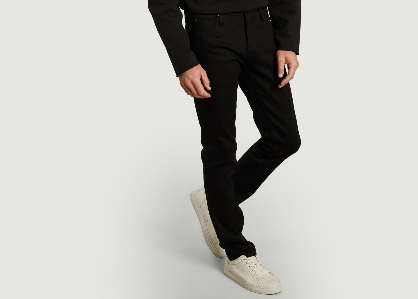 Trouva: Solid Black Stretch Selvedge Skinny Jeans