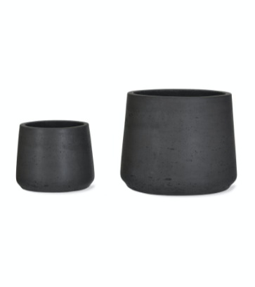 Stratton Tapered Plant Pots Set Of 2 Carbon Colour