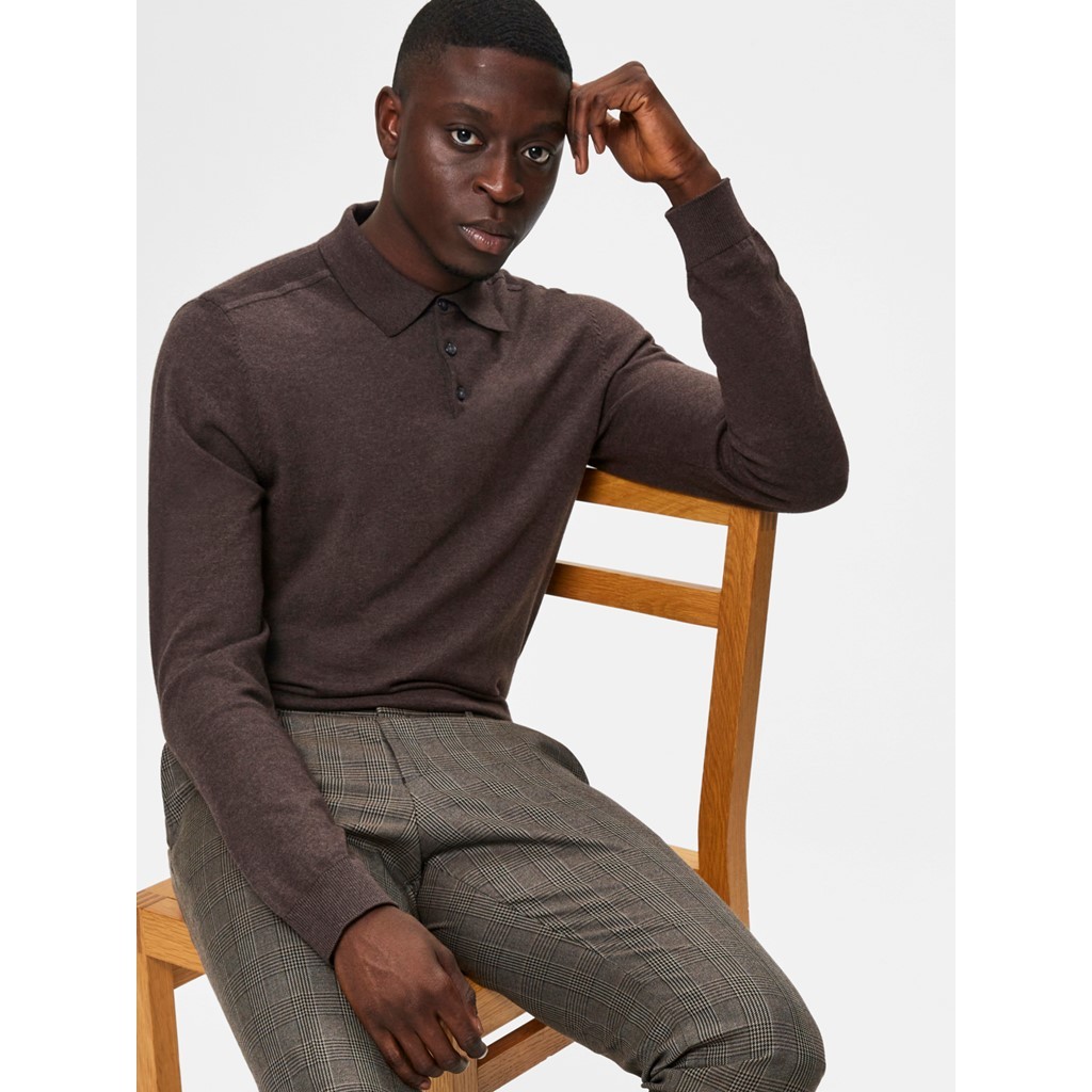 Selected Homme Selected Homme Pull Marron Col Polo