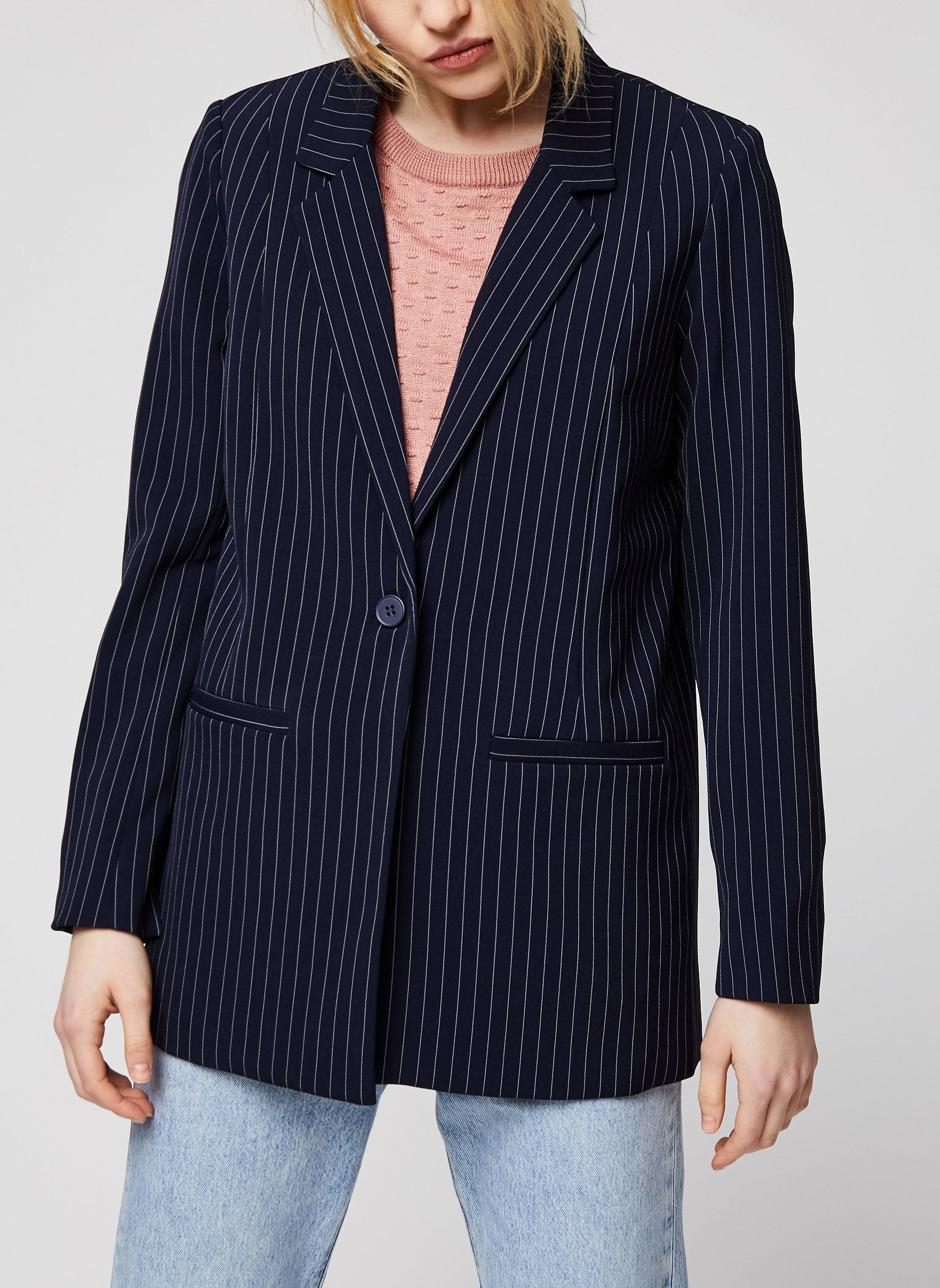 Minimum Navy Striped Blazer