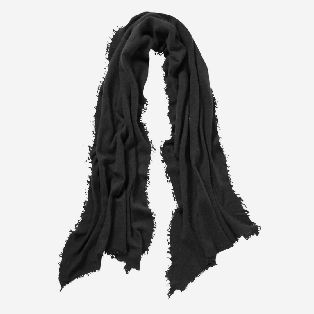 Pur Schoen Black Hand Felted Cashmere Soft Scarf + Gift