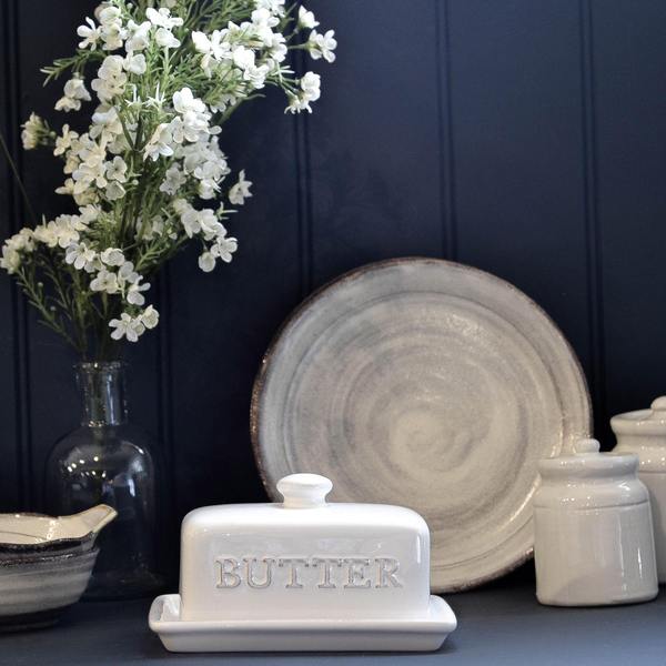 livs White Ceramic Butter Dish