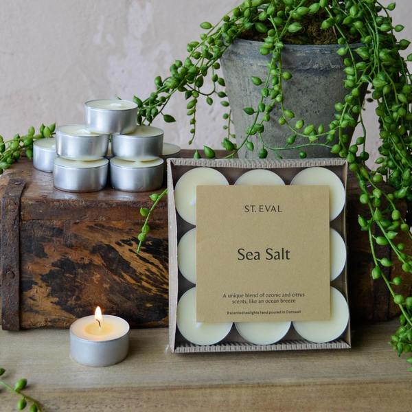St Eval Candle Company Tea Lights Set Of 9 Sea Salt