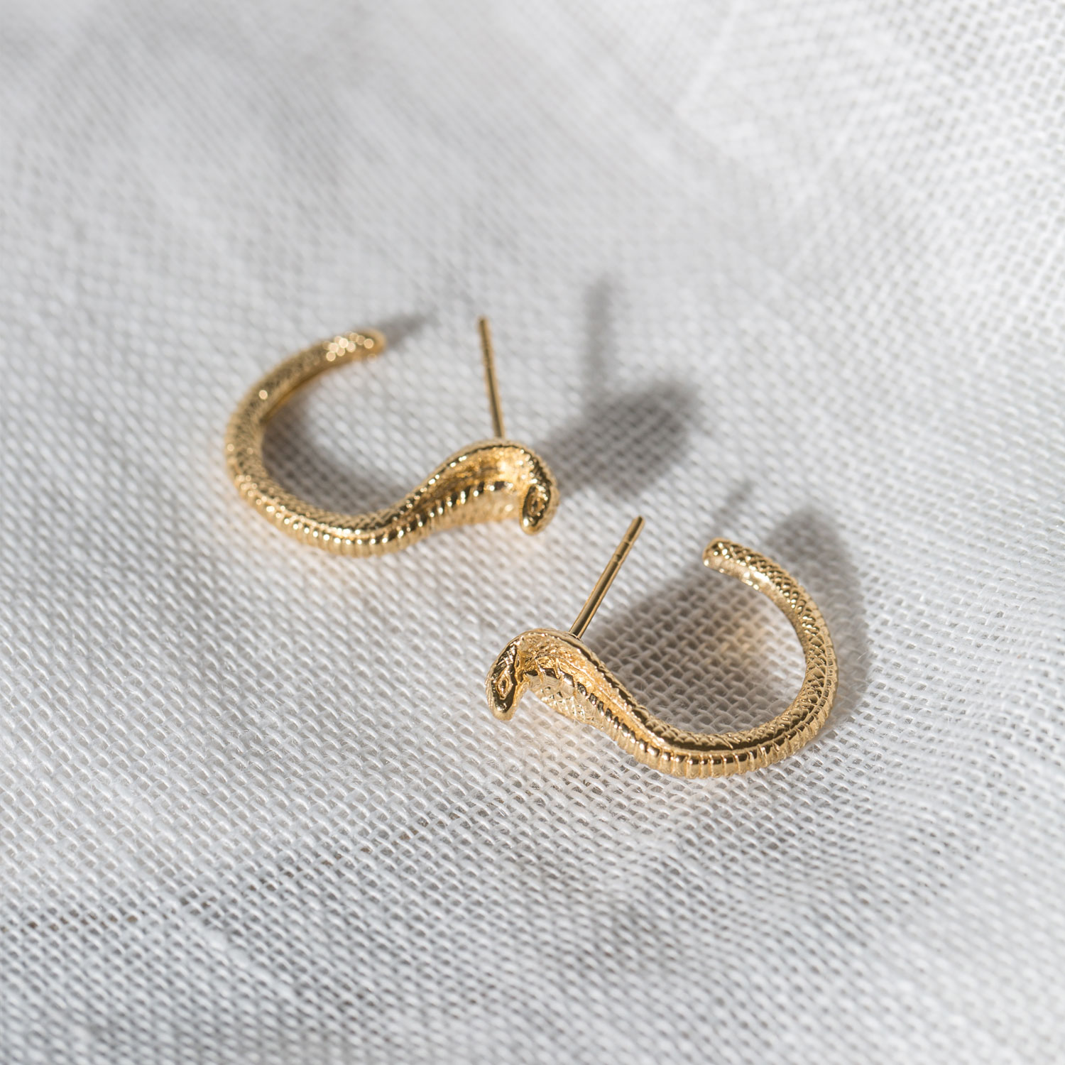 Gold Mini Cobra Hoops