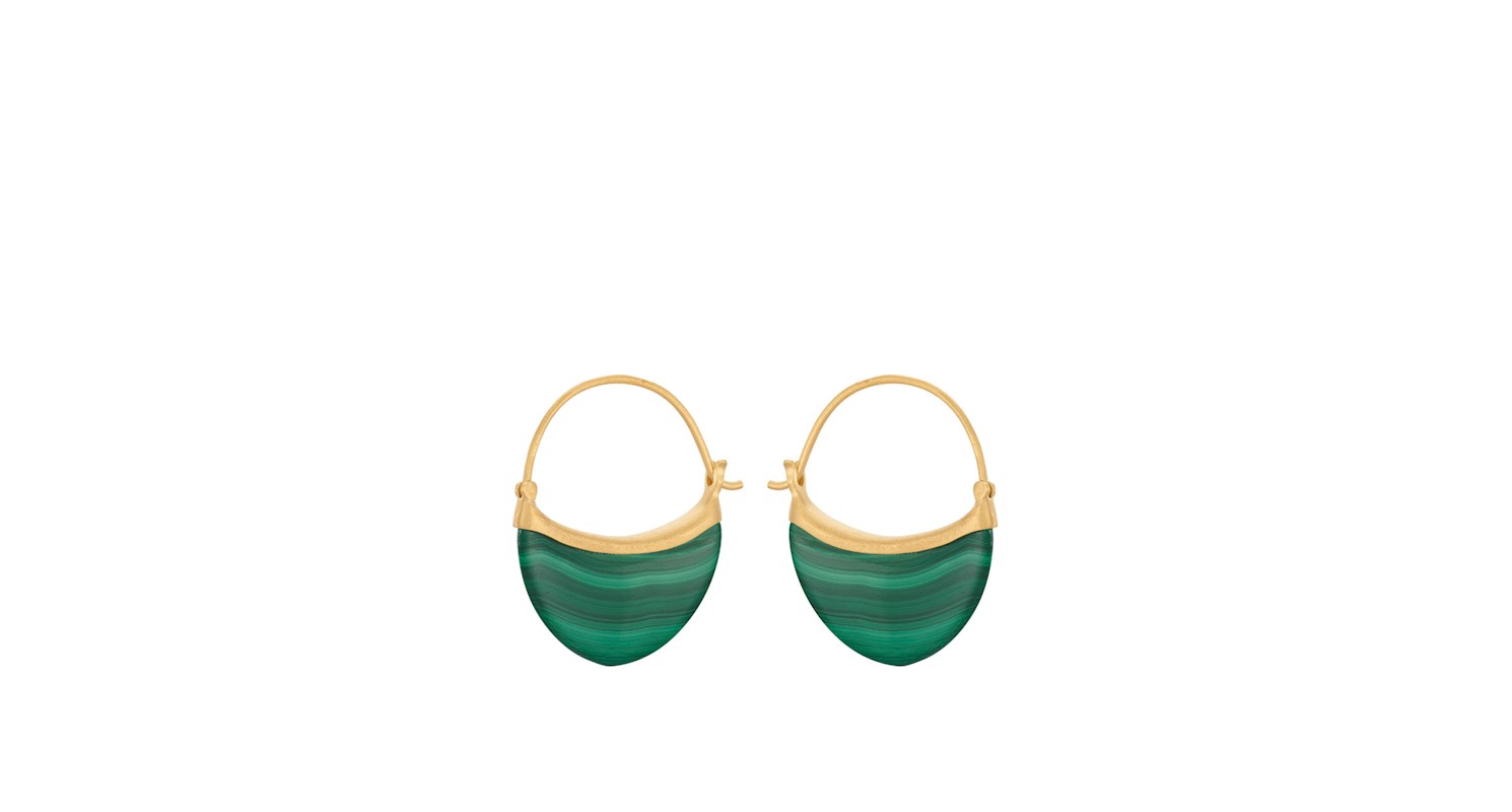 Pernille Corydon Malachite Earrings Gold
