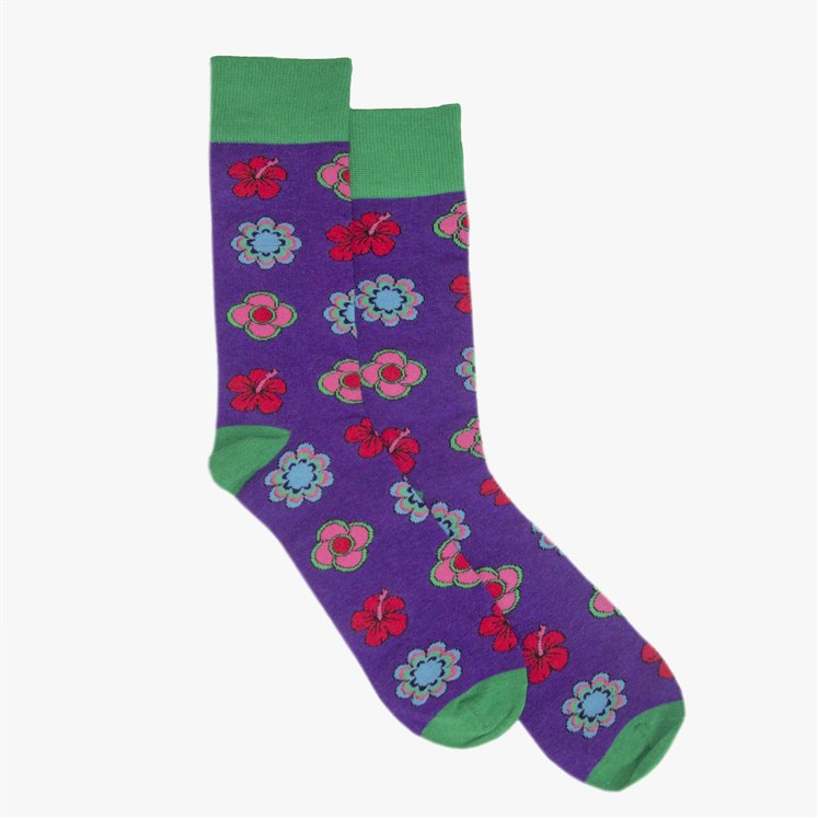 Gresham Blake Purple Flower Socks