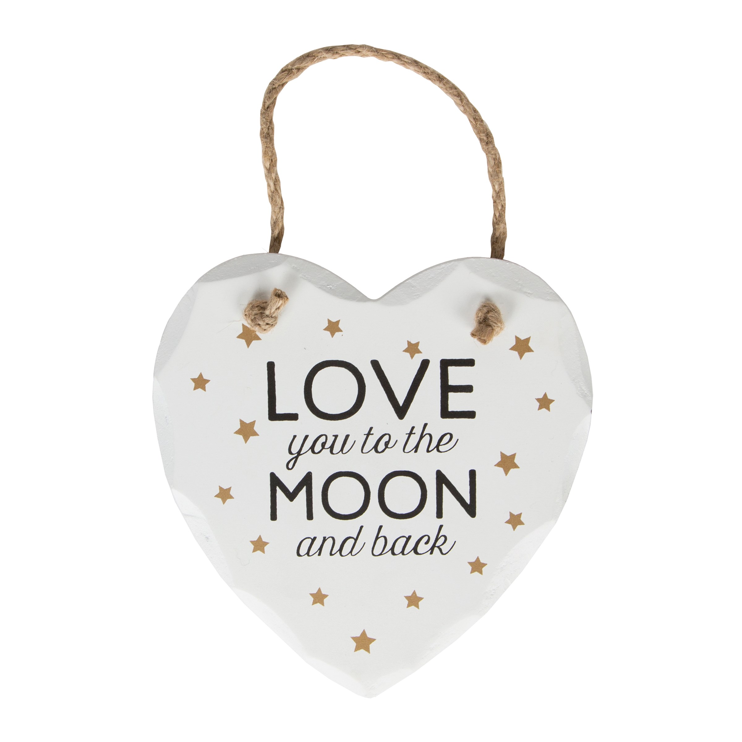 Sass & Belle  Love You To The Moon Golden Stars Heart Plaque