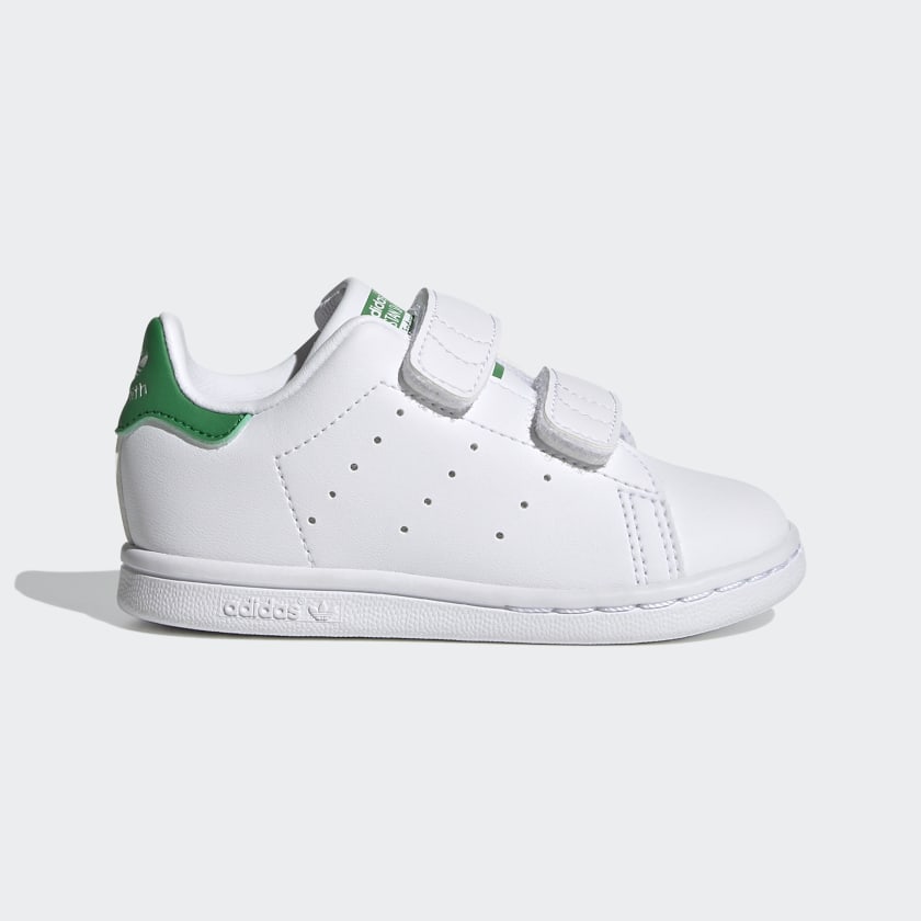 Adidas Cloud White and Green Stan Smith Sneakers