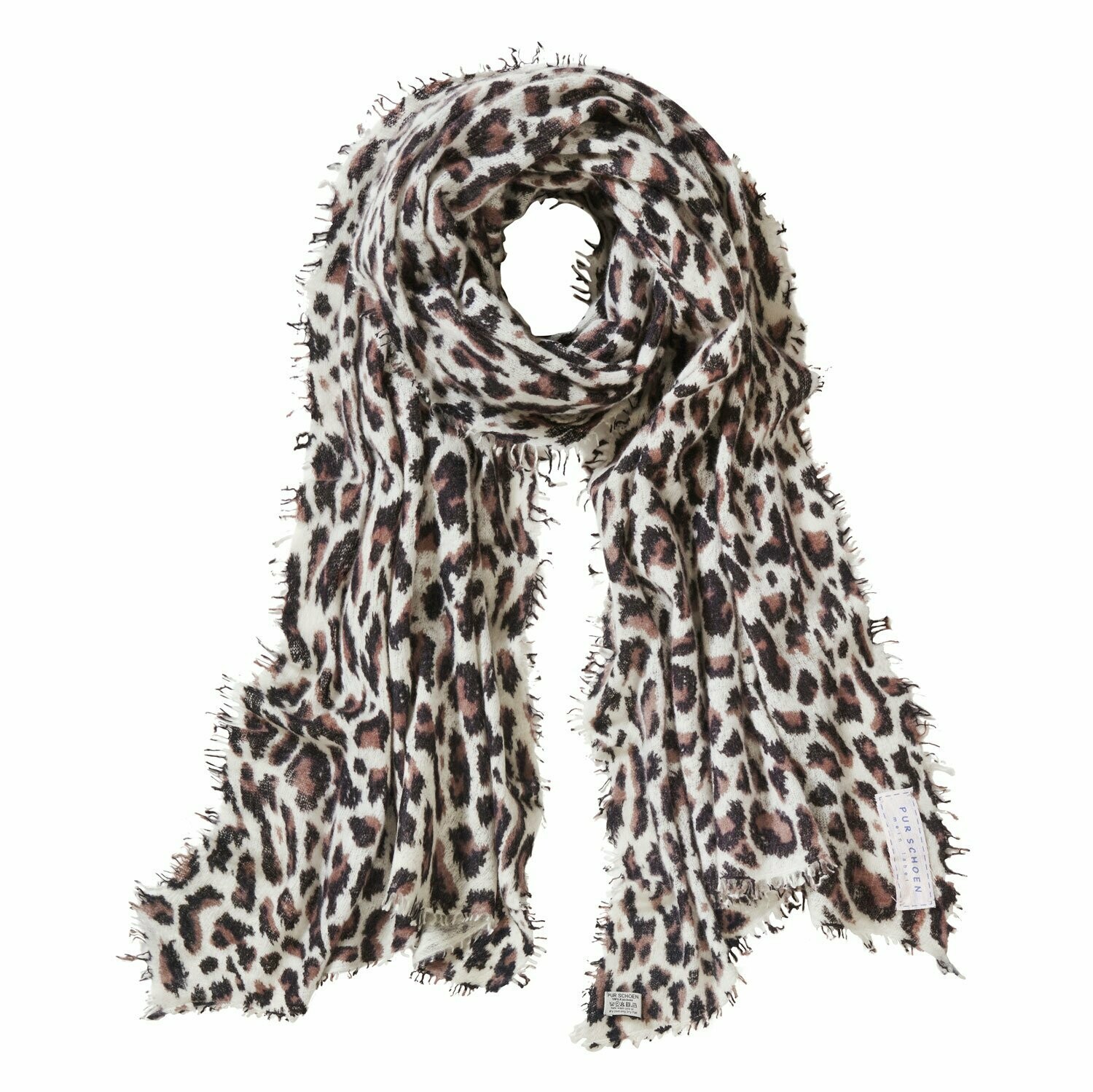 Pur Schoen Hand Felted Cashmere Soft Scarf Leo Natural-Nougat + Gift