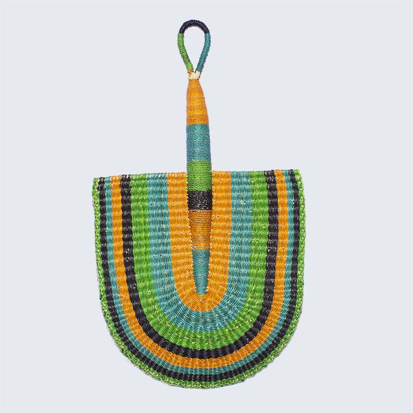 Ghanaian Woven Grass Fan Tropical