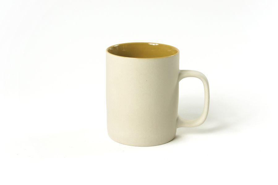 Kinta Ivory Mug with Mustard Glaze in Large 350ml