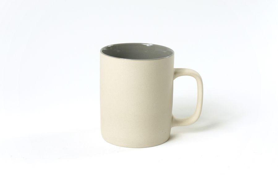 Kinta Ivory Mug with Grey Glazed Inside in Large 350ml