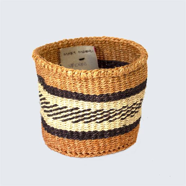 Mary Black White Dash No 131 Kenyan Sisal Basket