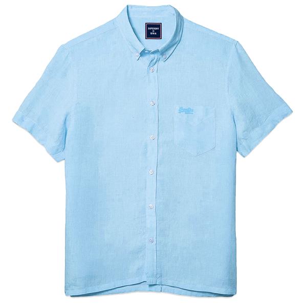 University Short Sleeve Oxford Shirt Sky Blue