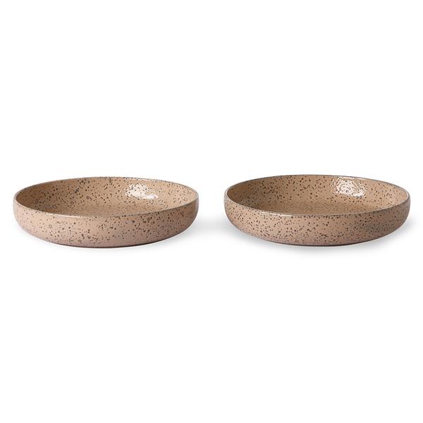 HK Living Gradient Ceramics Deep Plate Taupe Set Of 2