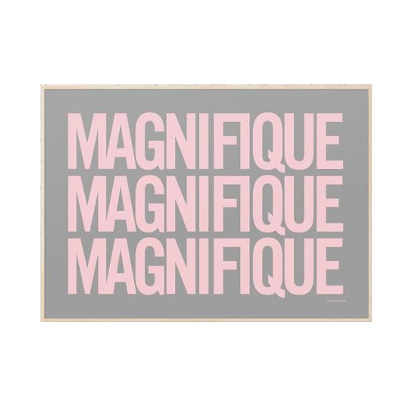 Gayle Mansfield Magnifique Pink on Grey Print A4