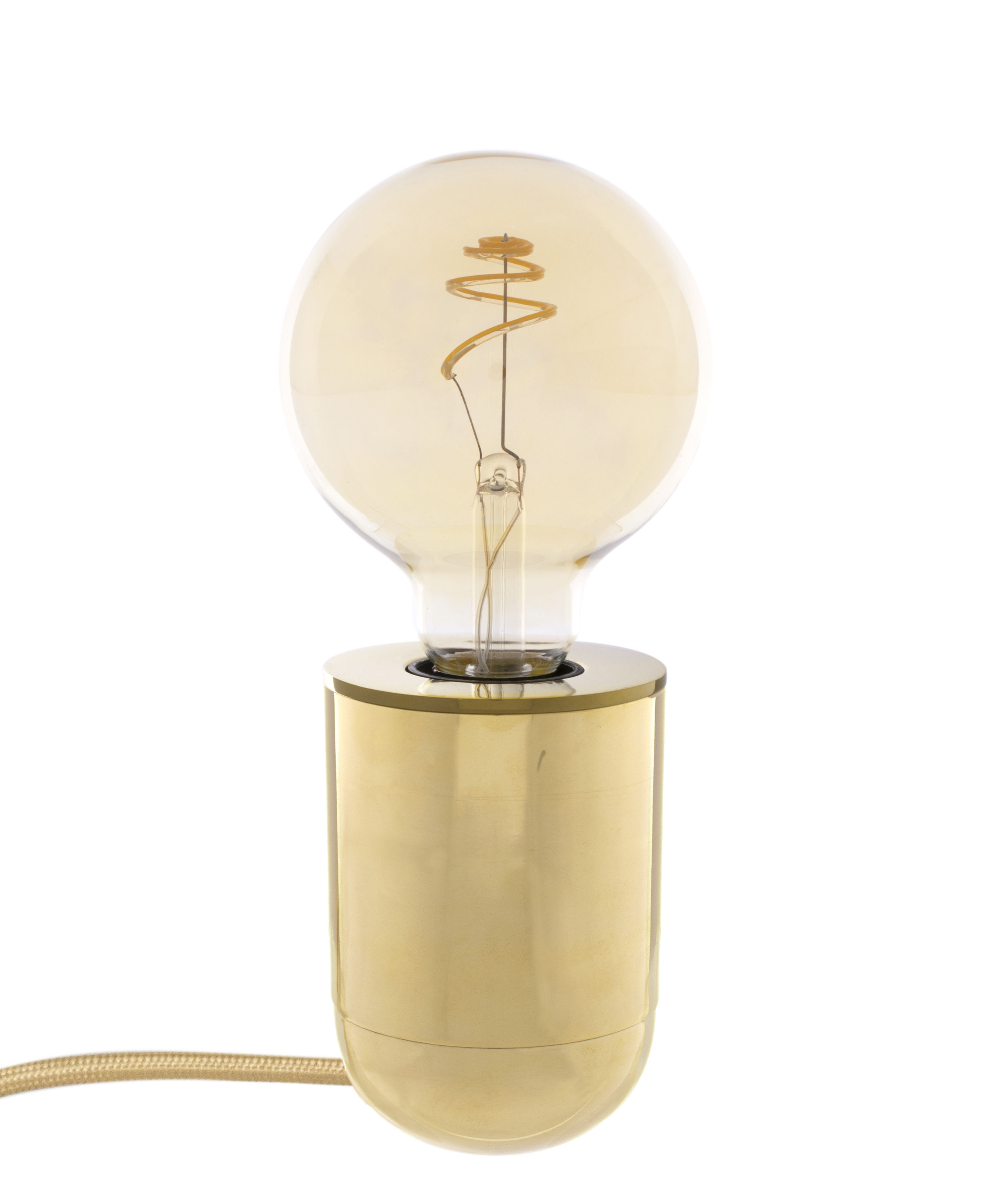 10cm Small Polished Brass Table Lamp