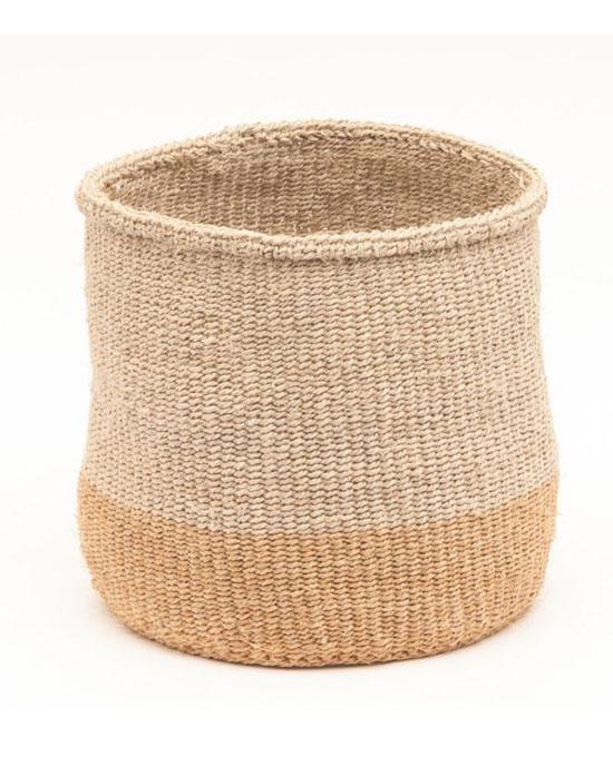 The Basket Room Two Tone Woven Storage Basket