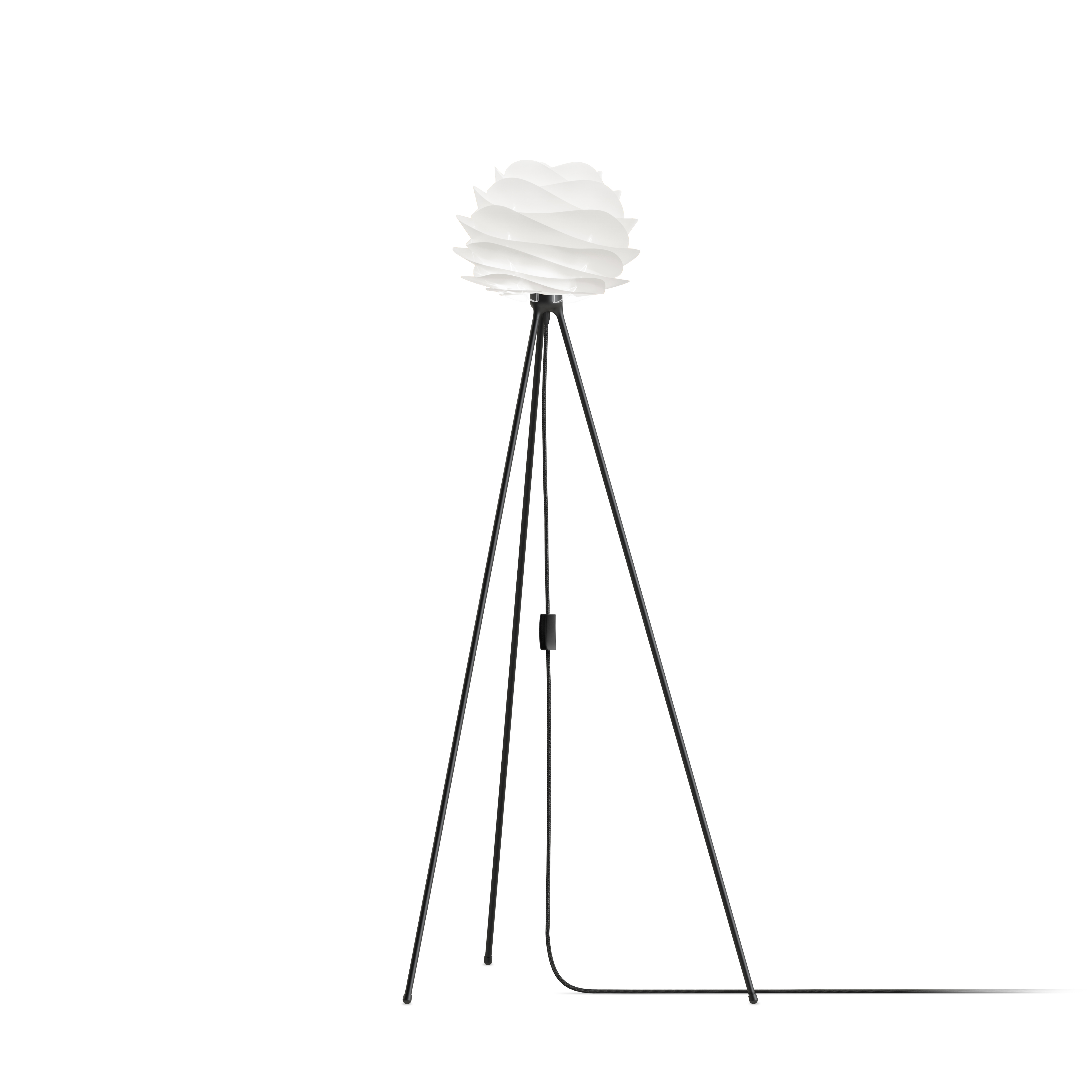 UMAGE Mini White Carmina Floor Lamp with Black Tripod